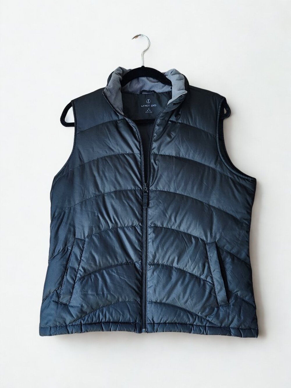 Lands' End Down Puffer Vest Black Size 10-12